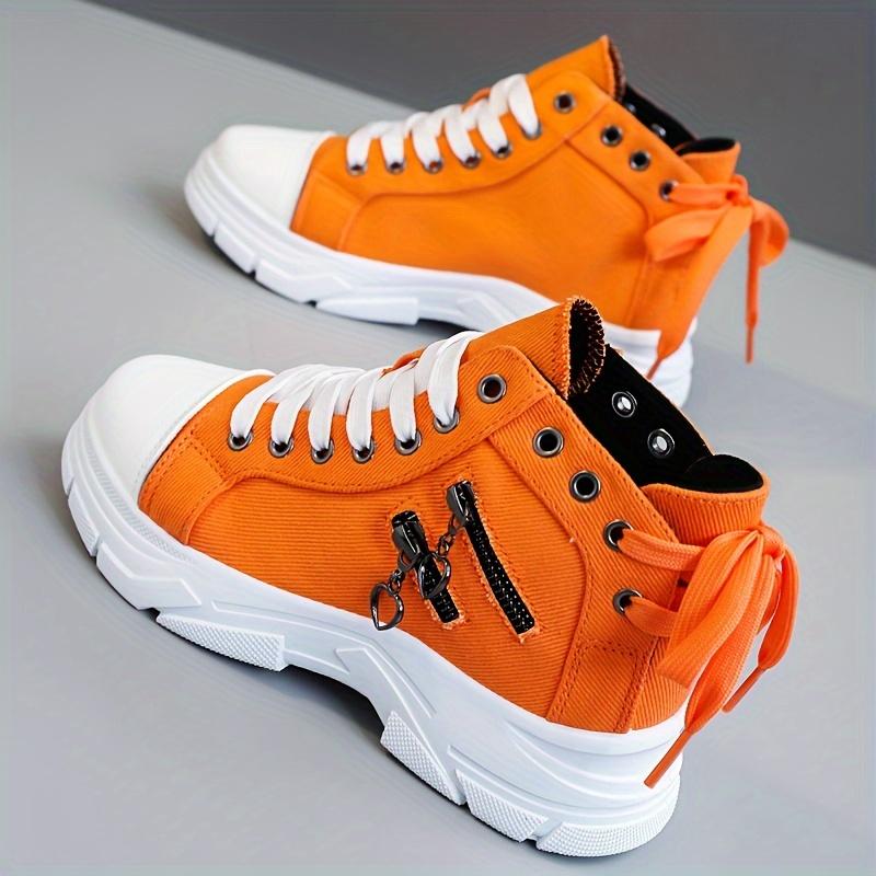 Breathable High-Top Shoes High-Top Women s Shoes - Breathable Thick Soles - Height-Increasing Design for Spring and Summer 2024 Casual Wear 35 мандариновый 2379₽