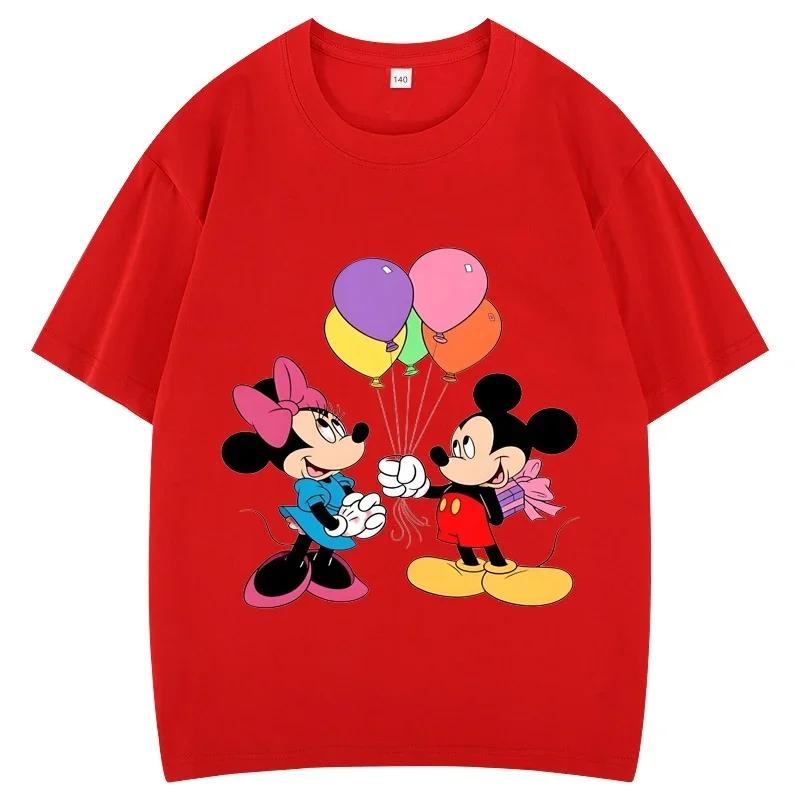 Clothing Summer 2025 Mickey Minnie Mouse Short Sleeve T-shirts Girls Funny Fashion Streetwear Shirt Unisex