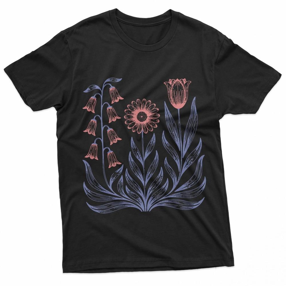 Subtle Boho Flowers Anti Trump Kamala Harris Voter TShirt Unisex T-Shirt S