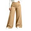 Women's Plus Size Stylish Flowy Pants with Side Pockets for Casual Athletic Wear