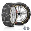 Snow Tire Chains, Manganese Alloy Steel Emergency Traction Tire Chains, Tire Snow Chains for Cars, Pickups, SUVs, and Trucks, Silver, Set of 2