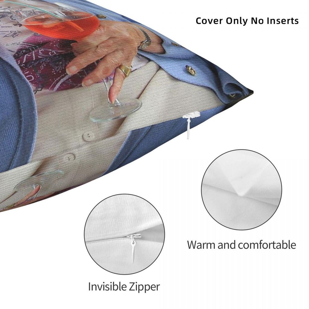 Old Woman Spritz Square Pillowcase Polyester Linen Velvet Creative Zip Decorative Sofa Seater Cushion Case