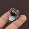 Natural Dendrite Opal Gemstone Handmade Copper Wire Wrap Ring Size 6 t5P46