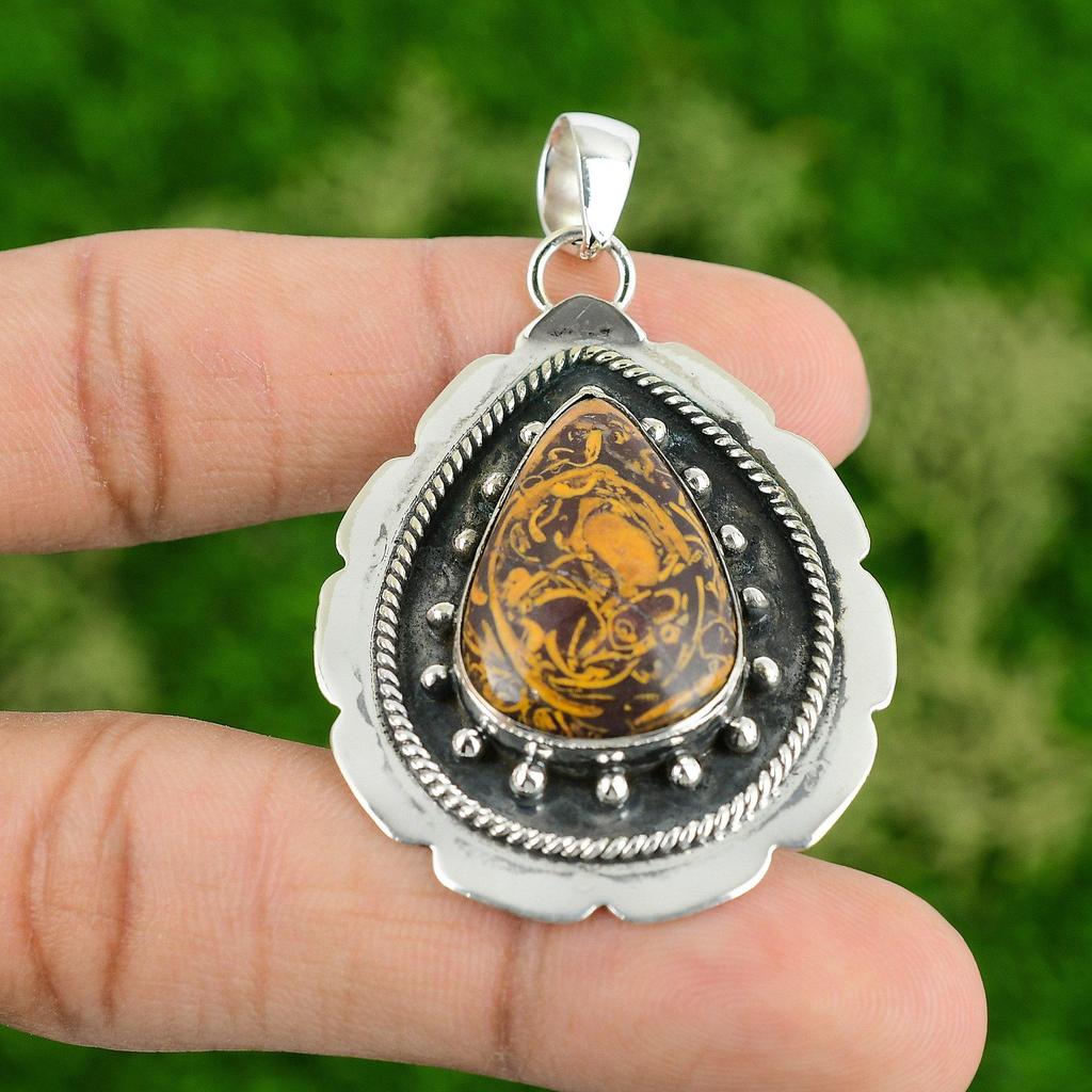 Daughters Day Deal Mariam Jasper Stone Trendy Pendant Jewelry Sterling Silver