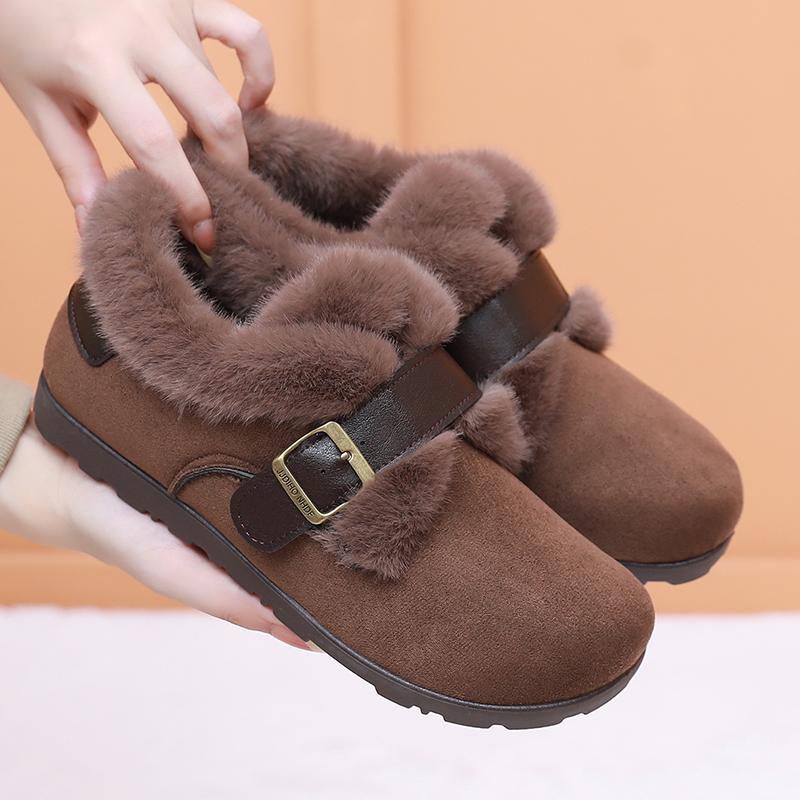

Winter New Women s Casual Cotton Shoes with Fleece for Warmth Anti Slip and Durable Outsole Free Women s Cotton Shoes Comfortable Soft Sole Non slip D 35