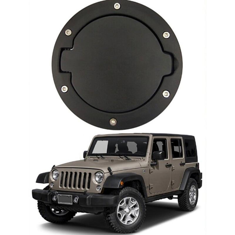 1PCS Gas Tank Cover  Black Fuel Filler Door Cover Gas Tank Cap 2/4 Door For  Jeep Wrangler