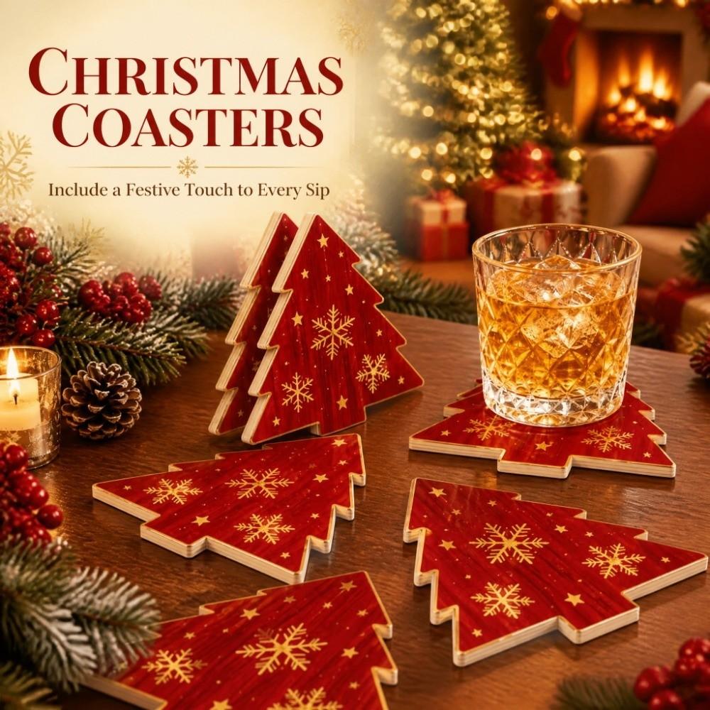4pcs Non-Slip Coffee Tea Milk Cup Mat Natural Heat Insulated Pad Party Gifts