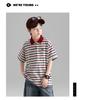 Boys' Striped Short-Sleeve Polo Shirt - Casual, Trendy Korean Style for Middle and Older Children