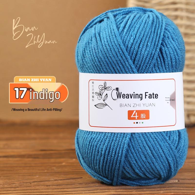 4-Ply Milk Cotton Yarn: DIY Crochet Kit for Scarf, Sweater, Bouquet Crafting - Combed Cotton Skein