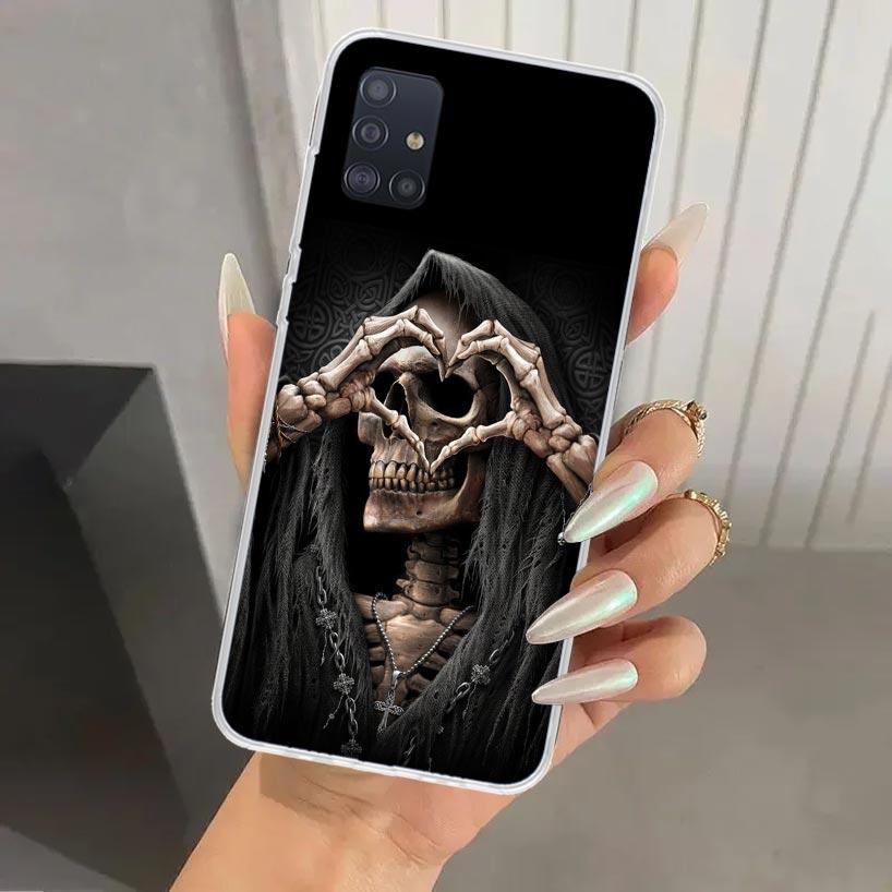 Grim Reaper Skull Skeleton Phone Case for Samsung Galaxy A52 A32 A22 A12 A02S A50S A30S A10S Note 20 Ultra 10 Plus S10 A31 A20 A
