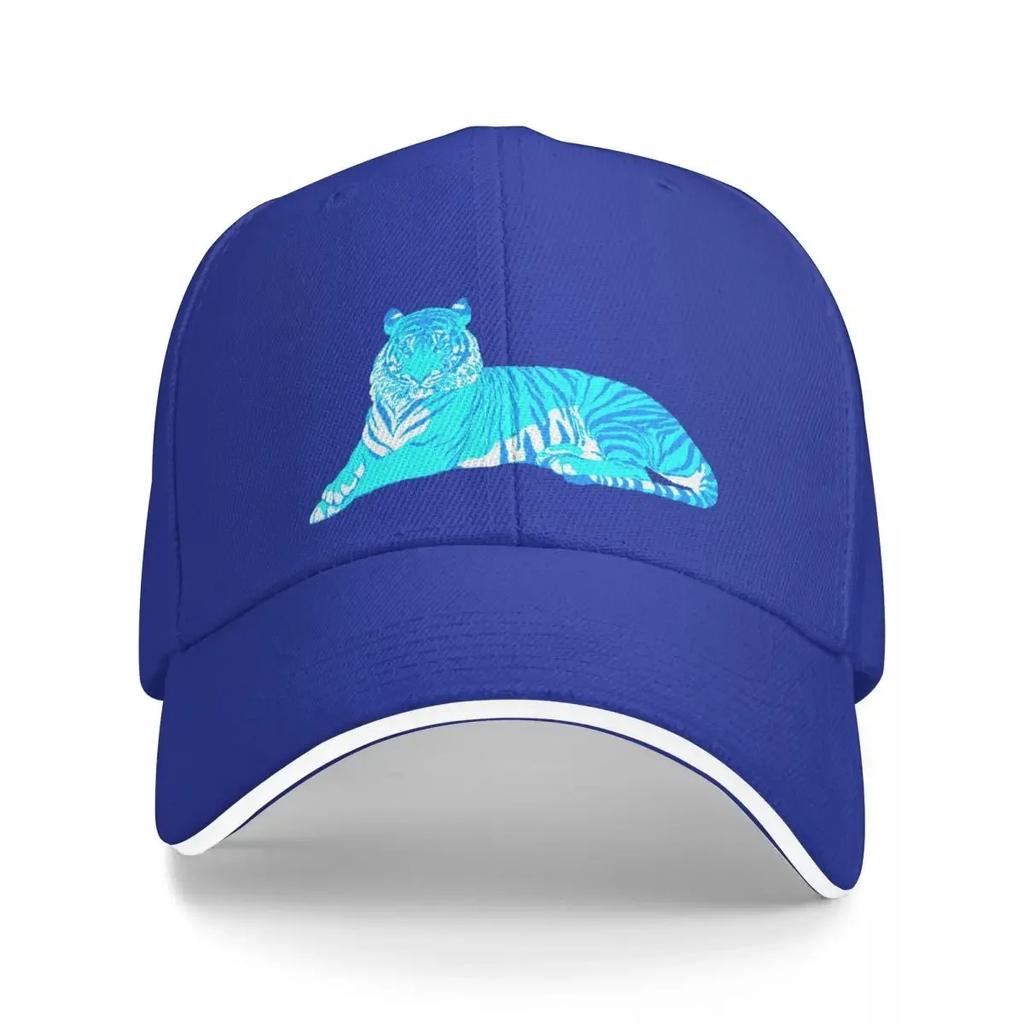 Turquoise Irritated Tiger Baseball Cap Sunhat Rugby Luxury Hat Caps For Women Men's