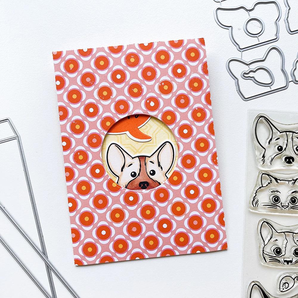 Transparent Silicone Dog Stamps for DIY Journaling - March 2025 Series (Model 7402)