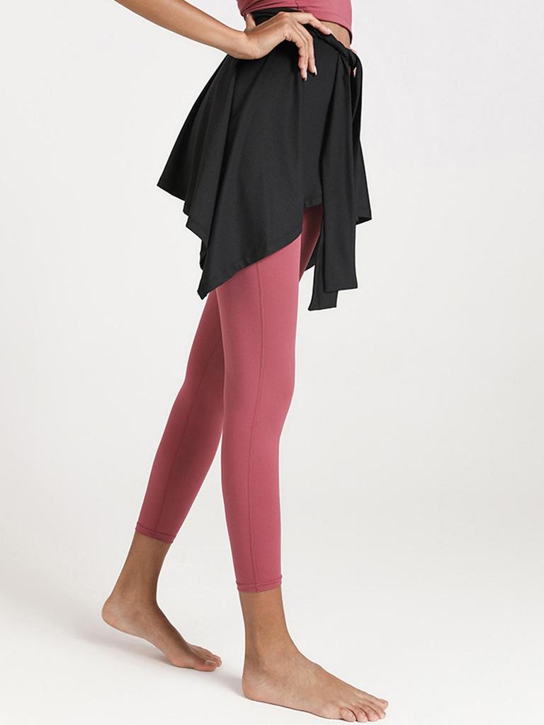 Anti-Exposure Tie-Up Yoga Skirt: Ballet Dance & Hip Cover