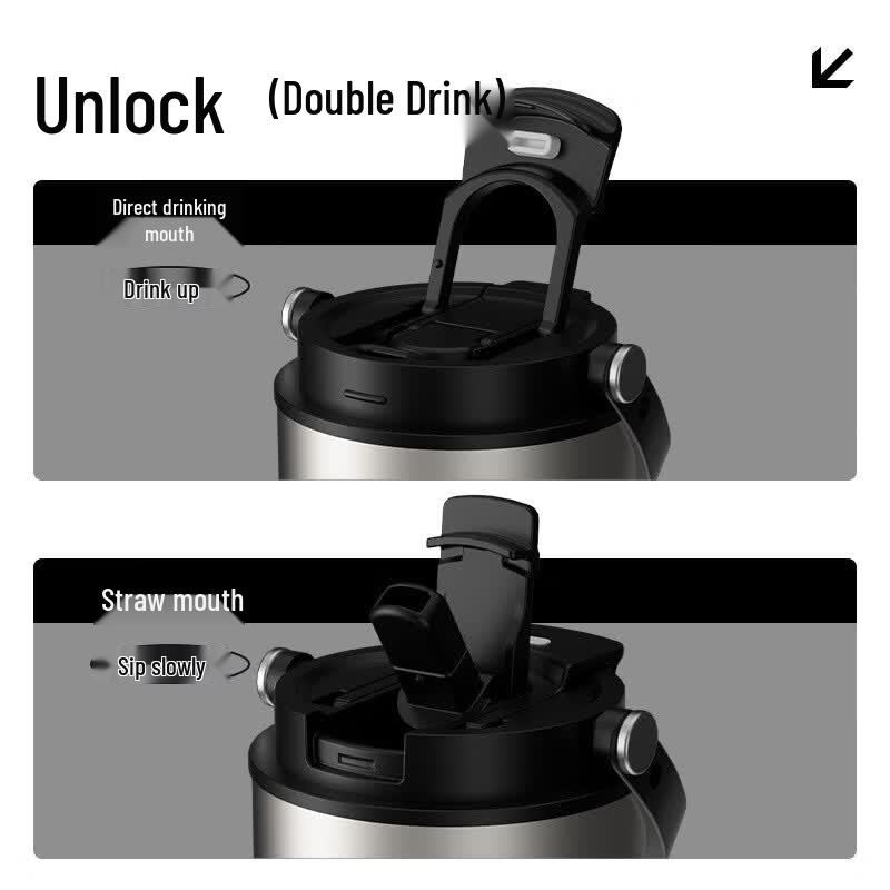 He Yu Xi 750ml 316 Stainless Steel Dual-Drink Outdoor Thermos