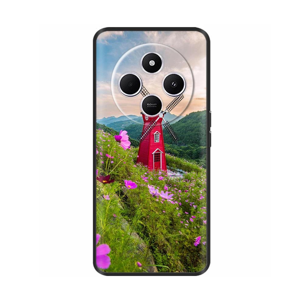 Shockproof Funda For Xiaomi Redmi A4 5G Case 6.88" Soft TPU Silicone Phone Cover For RedmiA4 2024 A 4 Capas Printed Heart Flower
