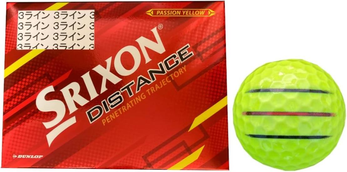 

[HapirakiGolf Line] Dunlop SRIXON DISTANCE 2022 Model with Lines (Yellow 1 Dozen3 Lines)