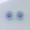 Fashion snow pollen diamond zircon stud earrings women's sunflower zircon flower earrings light luxury luxury high-end