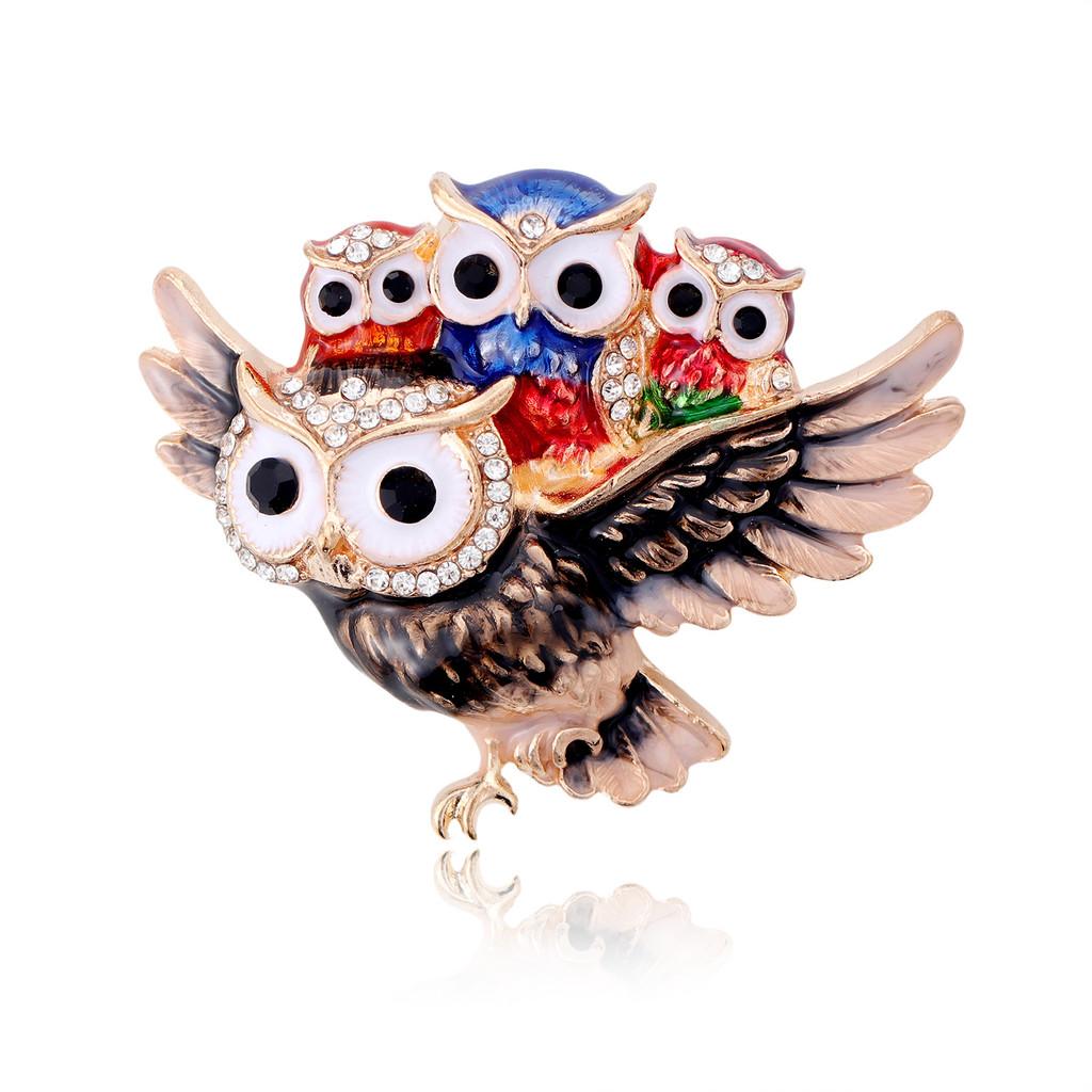 Owl Brooch Pin For Women Girls Elegant Animal Jewelry Gift For Fall