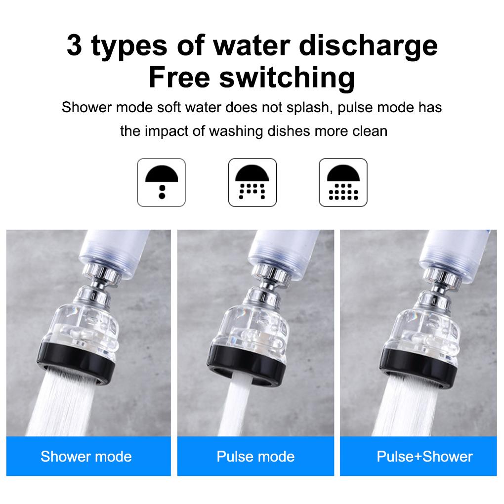 Faucet Aerator 360 Degree Rotatable Pressure Boosting Adjustable Water Washable Kitchen Sink Tap Bubbler Sprayer Accessory