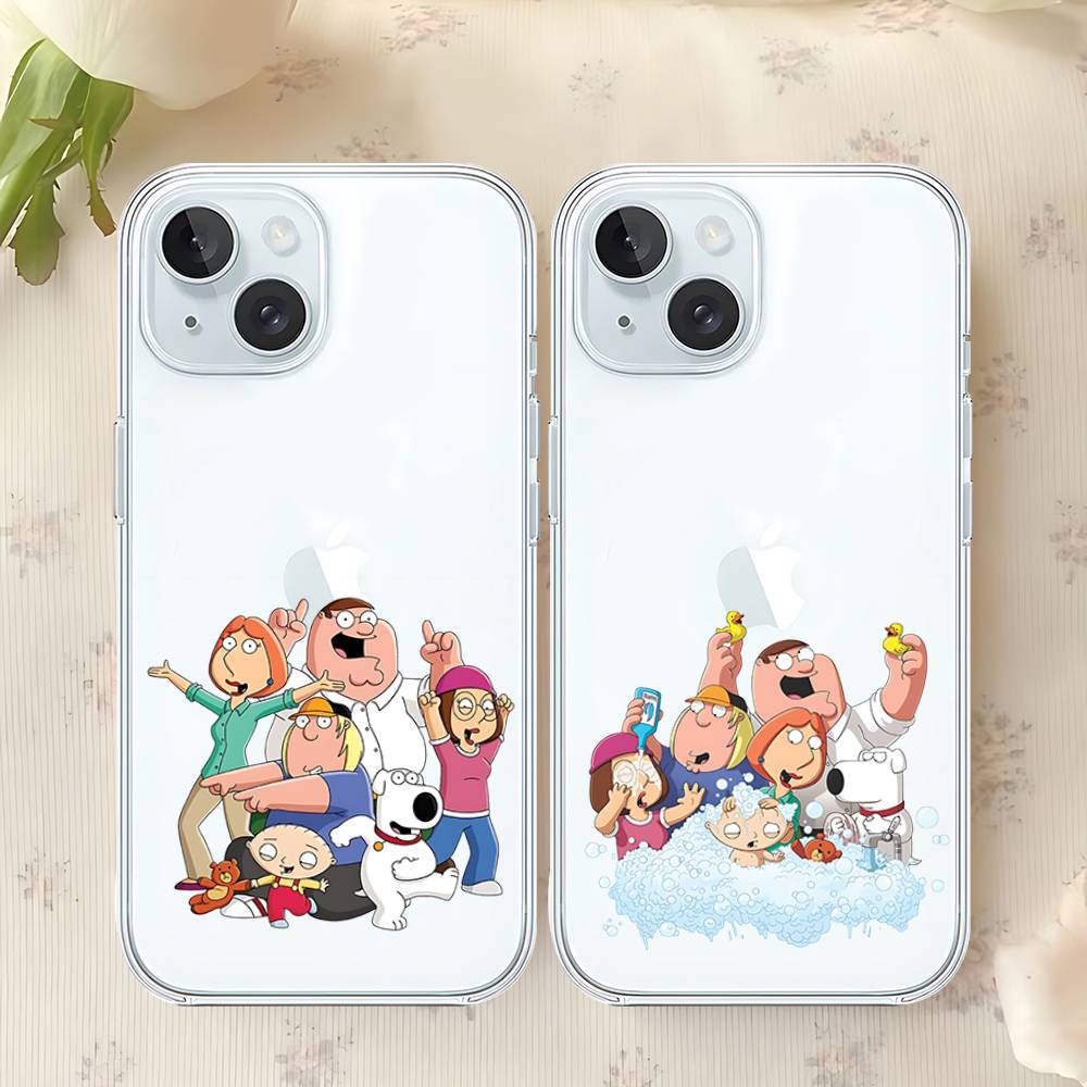 Family-G-Guys Phone Case For Iphone17 16 15 11 13 14 Pro Max 7 8 Plus X Xr Xs Max Se2020 12mini Transparent Cov