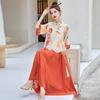 2025 Summer New Chinese Style Stand Collar Top & Skirt Hanfu Set LX292