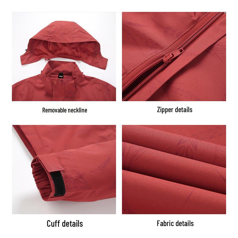 Jeep Men's 2025 Autumn Detachable Hood Outdoor Jacket