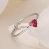 Fashion Zircon Heart Birthstone Rings For Women Stainless Steel  Color Birthstone Ring Aesthetic Wedding Jewelry Gift