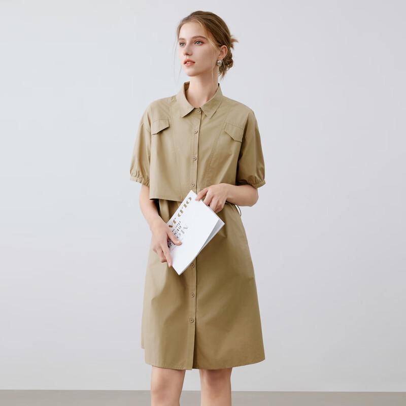 

Elva Island Women s Sophisticated A-line Shirt Midi Dress M