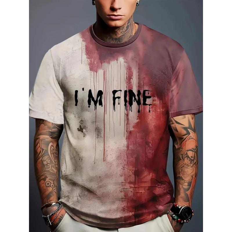 Summer Fun Men's T Shirt 3D Graphic Abstract Stylish Classic O-Neck Short Sleeve Top Daily