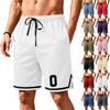 Mens Mesh Athletic Shorts Breathable Summer Sports Shorts with Elastic Waistband and Drawstring Number Print Design Casual Fit
