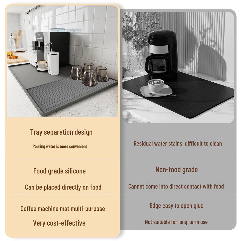 Multifunctional Coffee Machine Draining Mat & Protective Pad for Kitchen or Bar