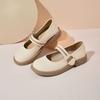 Mary Jane Shoes Women's 2025 New Spring and Summer Flat Bottom Small Fresh Student Doudou Shoes Versatile Velcro Light Mouth Single Shoes