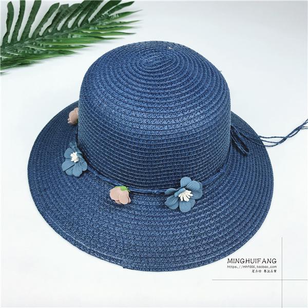 New Women's Straw Hat Spring and Summer Outing Wreath Sun Hat Sun Hat Seaside Big Edge Bow Fisherman Hat