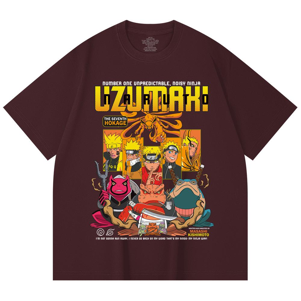 

230 Gsm 100% Cotton Naruto V7 Print Unisex Heavy Cotton T Shirt 2XL