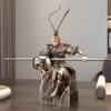 Statua di Sun Wukong, Scultura Mitologica Cinese del 'Re Scimmia', Decorazione Zen per la Casa e Punto Focale del Soggiorno, Statuetta di Ispirazione Buddista