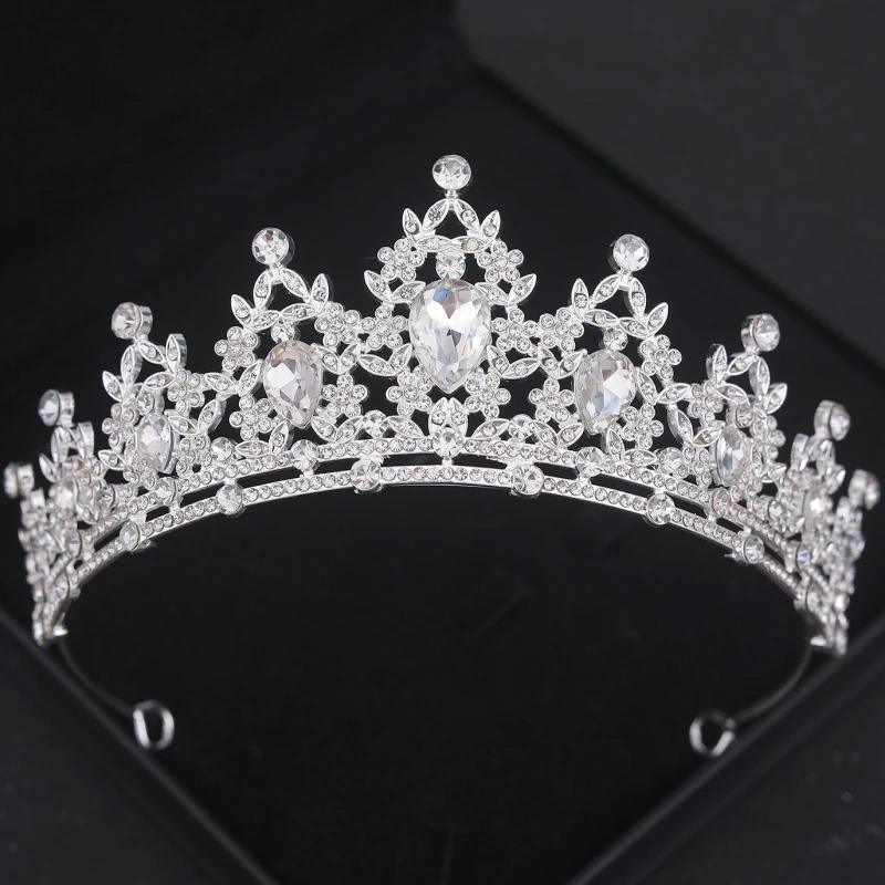 Baroque Crystal Crown Tiara for Women Bride Rhinestone Prom Diadem Bridal Wedding Hair Accessories Jewelry Tiaras and Crowns
