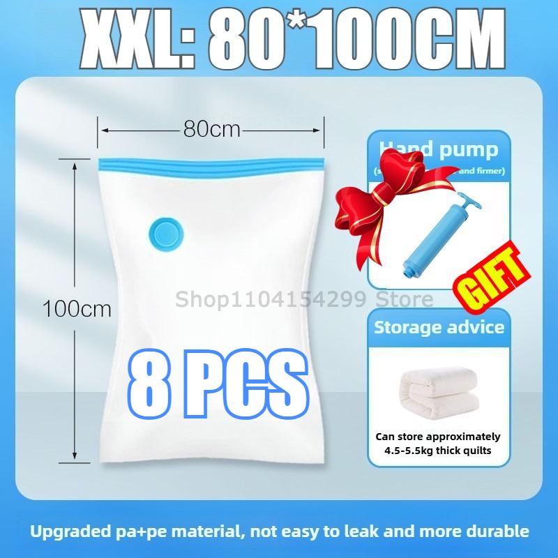 1-10PCS Vacuum Storage Bag Travel Organizer with Pump Leakproof & Scratch-Resistant for Clothes Blankets Bedding Space-Saving