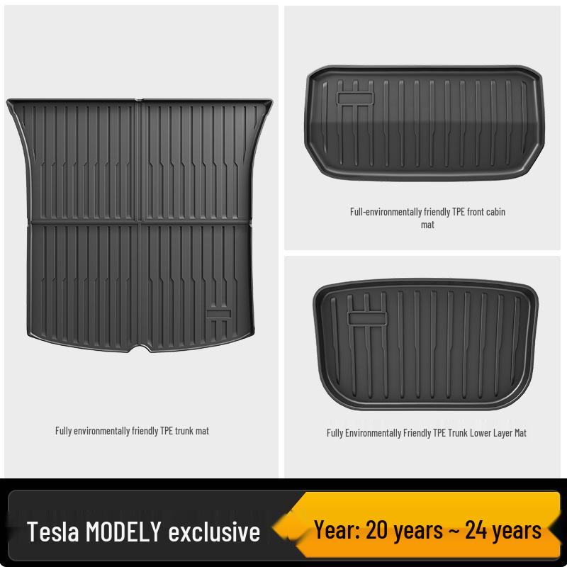 Tesla Model 3/Y Floor Mats & Trunk Mats: New Eco-friendly 3D All-Weather TPE Design