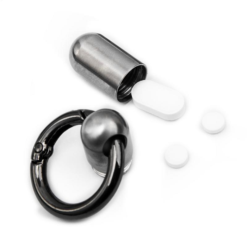 Kleine Medikamentenflasche Titan Medikamenten Pillendose Wasserdichte Pillenbox Rostfreie Kleine Pillenbox Tägliche Schlüsselanhänger Pillen Organizer