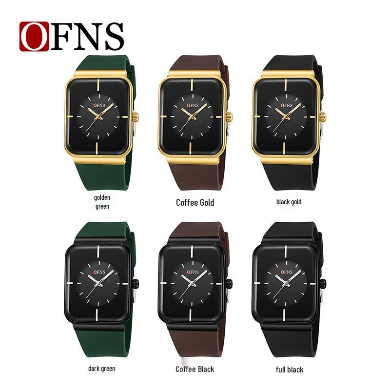Oufanni Unisex Fashion Square Waterproof Luminous Quartz Wristwatch for Students