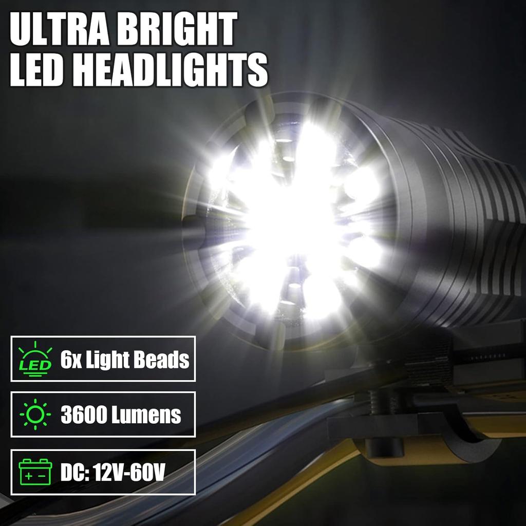 Motorcycle Driving Lights 12-60V 40W 3600LM LED Fog Lights for ATV UTV Bike Car Truck Boat Forklift Waterproof LED Spotlights with 6 Light Beads High