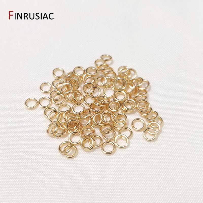 16 Größen von DIY Verbindungsringen für Schmuckherstellung Zubehör, 14 Karat Echtgold plattiert Messing Metallmaterial Offener Biegering Großhandel