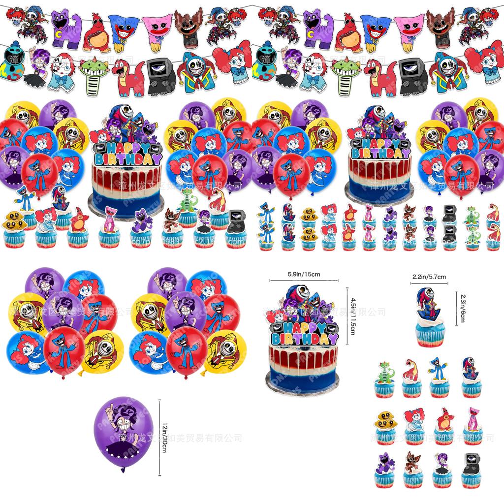 Set Decorazioni Festa di Compleanno Poppy Playtime Con Palloncini Per Celebrazioni