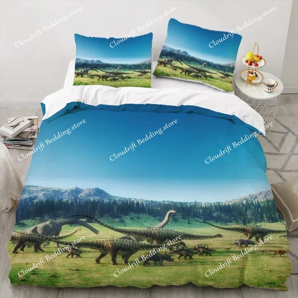 3D Print Dinosaur Duvet Cover King Twin Queen Double Size Kit Ultra-fine Fiber Pillowcase Fashion Polyester Bedding Set