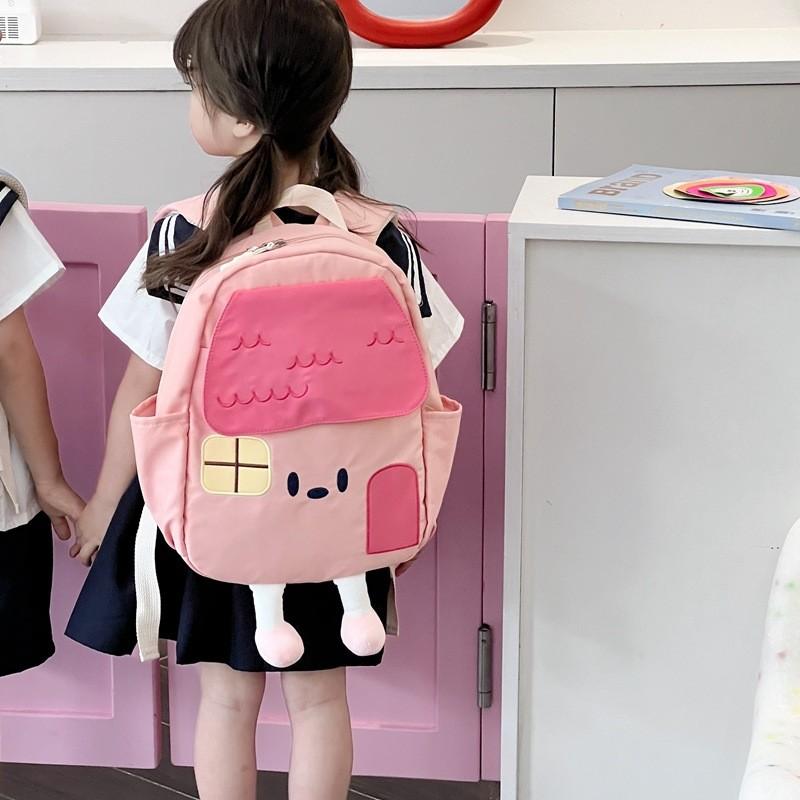 Adorable Cartoon House Design Kids Backpack For Boys And Girls Ideal For School