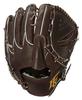 HI-GOLD WKG-4091 Dark Brown Right-Handed Hardball Glove for Pitchers, High School Baseball, with Finger Covers, Crown Style