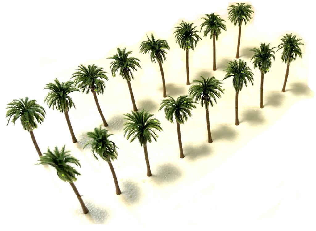 Diorama Set of Miniature Cars and Palm Perfect for Railway Architectural Models and Layouts People, Trees, 1/100 Scale, Models,