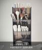 Yamazaki Cosmetics 3D Storage 4 W12 x x Tower Large Small Item Cosmetic Product 5604 Case, Tiers, Black, Approx. D7.7 H25cm, Style, Capacity, Storage,