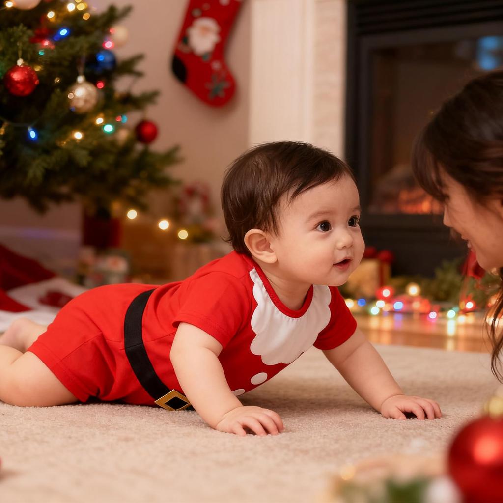 Tumao Santa Christmas Costume for Babies and Kids, Knitted, Soft To the Touch, Popular Baby Costume for Boys and Girls, Perfect for Newborns,