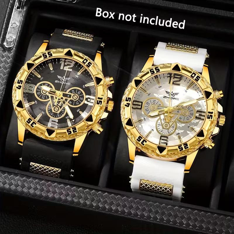 Silicone Strap Watch Fashion Casual Trend Men'S Quartz Watch Large Dial Business Men'S Watch